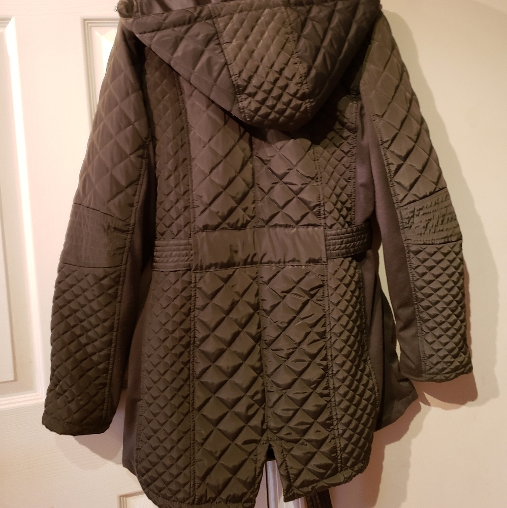 Sebby Collection Quilted Jacket with Detachable Hood